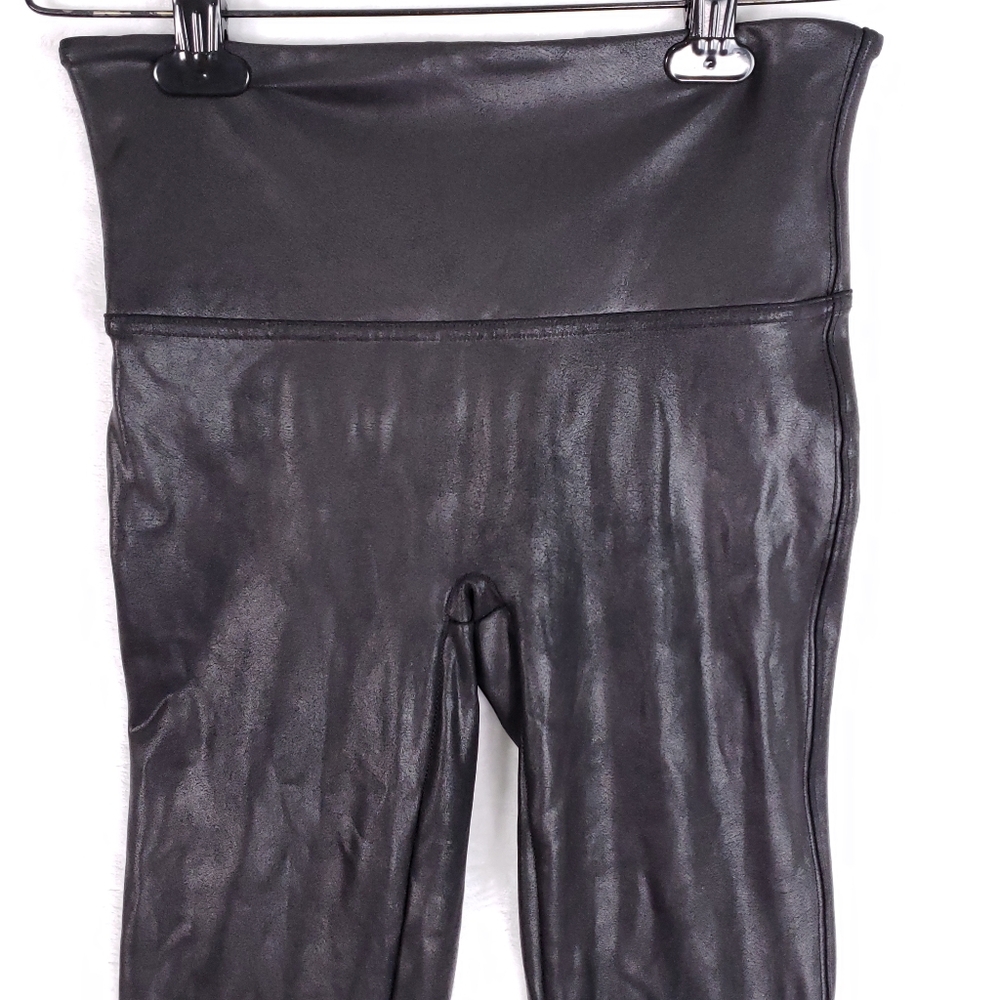 Spanx Vegan Faux Leather Leggings Black Women M